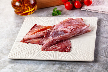 Raw fresh calamari for cooking