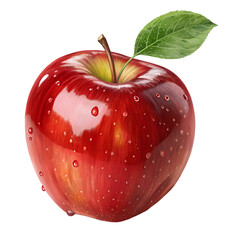 Realistic Red Apple with Transparent Background