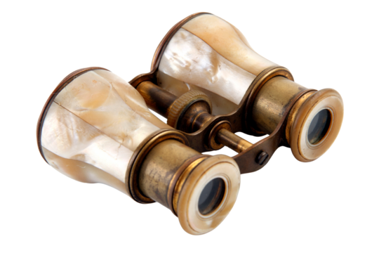 old binoculars vintage in mother-of-pearl