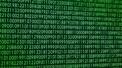 Abstract representation of flowing binary code and digital numbers in futuristic green environment, symbolizing technology, and information transformation.video concept of digital and data processing - Powered by Adobe