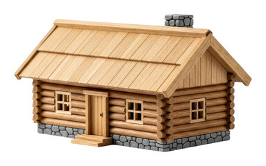 Building a cozy wooden house model home craft design isolated on transparent background