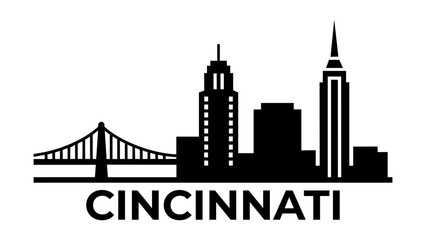 Cincinnati Skyline Silhouette Logo Design for Urban Branding
