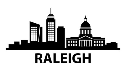 Raleigh Skyline Silhouette Logo Emblem Design
