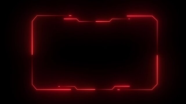 Hud frames red user interface elements design modern technology futuristic control panel screen digital hologram. abstract tech sci fi hologram frame template design on black background.