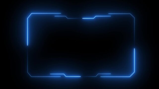 Hud frames blue user interface elements design modern technology futuristic control panel screen digital hologram. abstract tech sci fi hologram frame template design on black background.