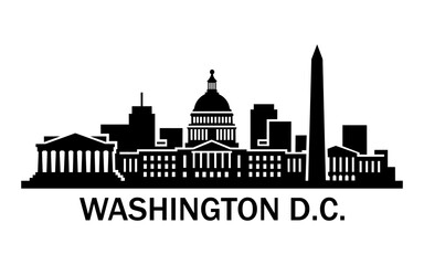 Washington DC Skyline Silhouette Cityscape Logo Design