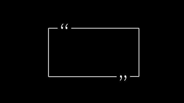 Text quote sign. White Icon with long shadow in black background. Quotes Box Icon, Flat Sign & Trendy Symbol. Quotes form and speech box isolated.