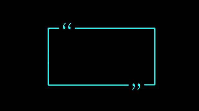 Text quote sign. Cyan icon with long shadow on dark background. Quotes Box Icon, Flat Sign & Trendy Symbol. Quotes form and speech box isolated.