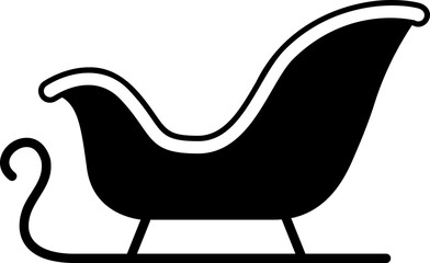 Santa Claus riding sleigh with reindeer, flying Christmas silhouette illustration, festive holiday scene, winter Christmas vector art, traditional Santa sleigh