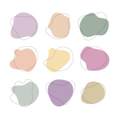 Soft pastel shapes arranged in a grid pattern for modern decor or graphic design inspiration