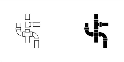 Water pipes linear icon set. Plumbing. Thin line customizable illustration. Contour symbol. Vector isolated outline drawing. Editable stroke vector illustration, eps10.
