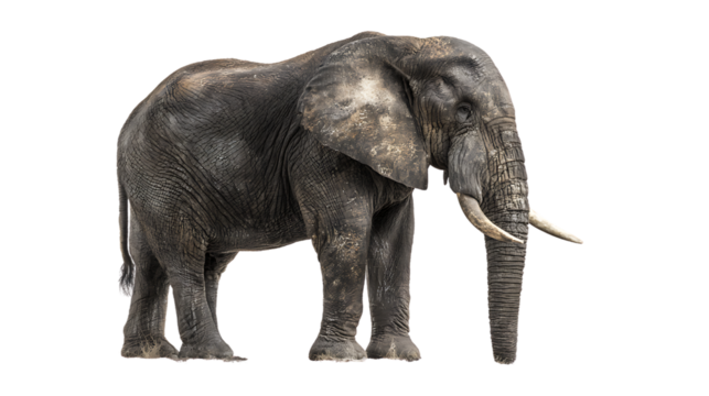 African elephant on transparent background