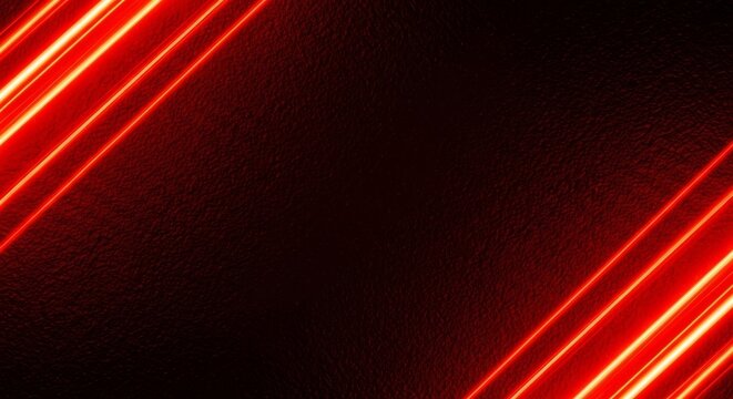 Diagonal red laser beams on a dark textured surface, creating a dramatic effect. - Powered by Adobe