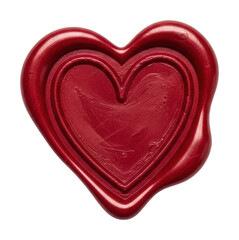 Creative heart-shaped wax seal abstract isolated on transparent background