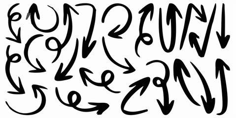 Set of hand drawn arrows dood...