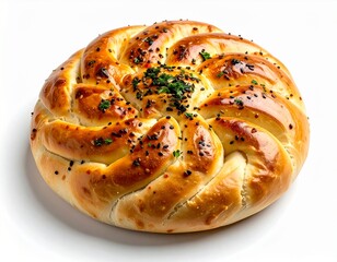 Golden Braided Loaf with Black Sesame Seeds
