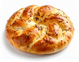 Homemade Soft Braid Bread on White Background