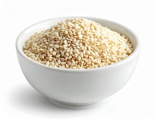 Natural White Sesame on White Background