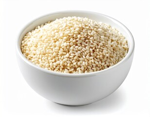 Natural White Sesame on White Background