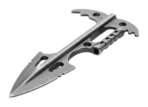 Throwing knife in action adventure metal tool dynamic view isolated on transparent background