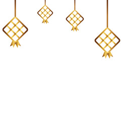 gold ketupat ornament 