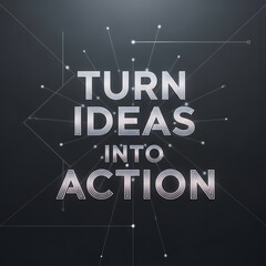 Motivational quote on a dark background encouraging innovation and proactive behavior with illuminated text and abstract connecting lines