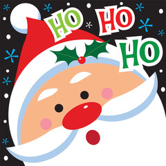 cute santa for christmas card, gift bag or box design