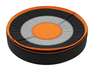 Sports action disc park equipment urban ground level isolated on transparent background