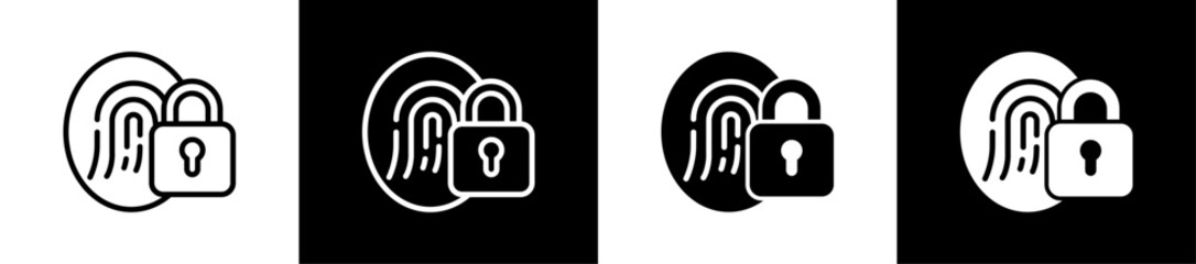 Identity Lock Line And Solid Icon In White And Glyph Background