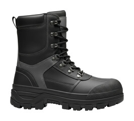 Exploring durable work boots for adventures nature isolated on transparent background
