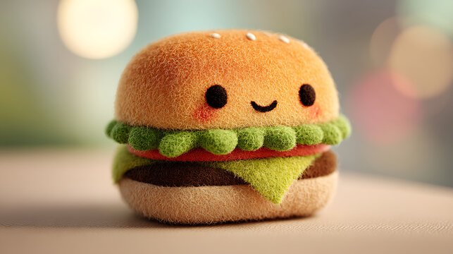 Cute Kawaii Burger Plush Toy Soft Stuffed Food Item