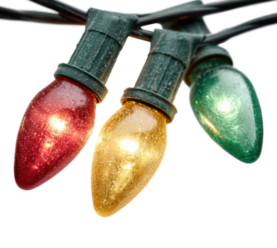 Decorative christmas lights home festive joy isolated on transparent background
