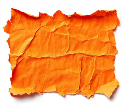 orange torn paper texture, isolated on a transparent background