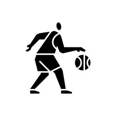 basketball glyph icon. playing basketball illustration.