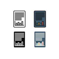 Chart icon set including line, flat, and color line styles, representing data analysis, business growth, and financial success. Ideal for web, app, report, and marketing design projects.