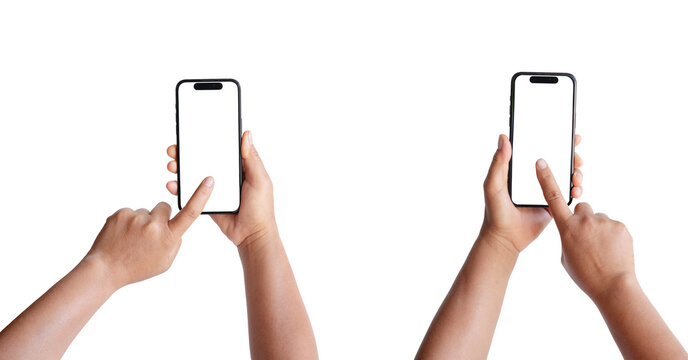  people holding cell phones with one finger on the screen