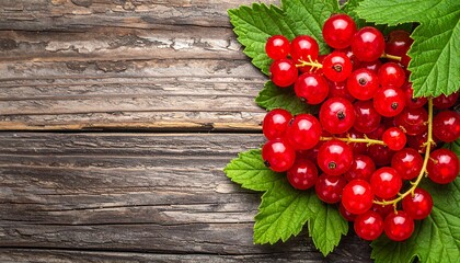 Vibrant Red Currants on Rustic Wood - A Fresh Harvest.