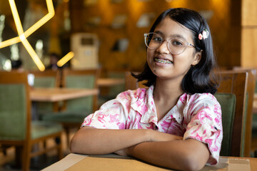 Indian teenager child smiling