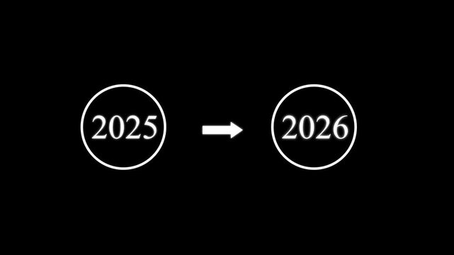 2025 year transition progress bar loading 2026 animation future planning concept graphic element