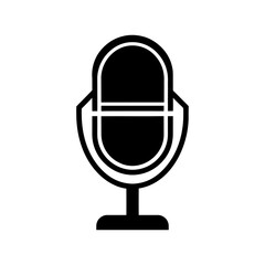 Minimal Audio Mic Icon – Simple Outline on White.