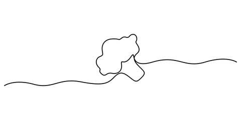 Broccoli continuous one line drawing minimalist style art vector illustration