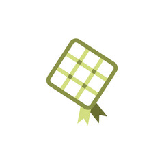 green ketupat ornament vector