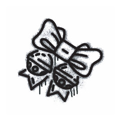 Spray graffiti Christmas bells isolated on a white background. Spray graffiti Christmas bells in black on white. Vector illustration.
