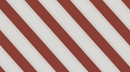 Diagonal pattern of red and white stripes with dotted lines on the borders of the stripes