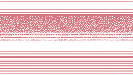 Abstract pattern with pink background and white dots and lines forming a textile design style art