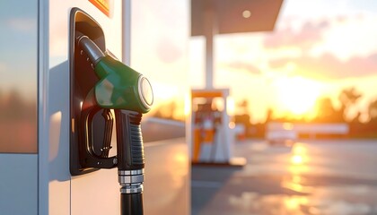 Gas Pump at Sunset - Fueling Up for the Future.