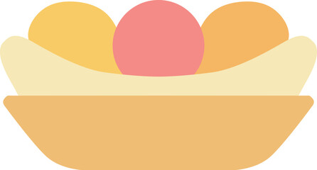 Banana split with three scoops in boat