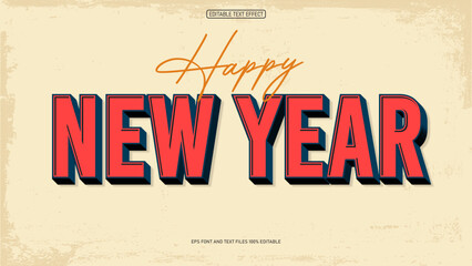 Happy new year vintage style text effect