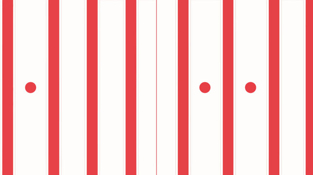Red vertical stripes with white background and three red circles in the left and center sections