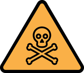 Danger skull and crossbones warning sign